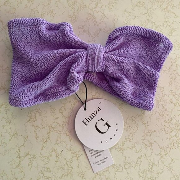 NWT Hunza G Jean Bikini Swimsuit Set Lilac Purple Bubblegum Pink One Size - Picture 2 of 7